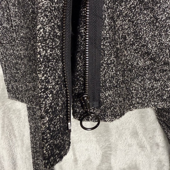 Ann Taylor Jacket Women's Small Petite Gray Wool Blend Belted-Waist Full Zip - Picture 5 of 10